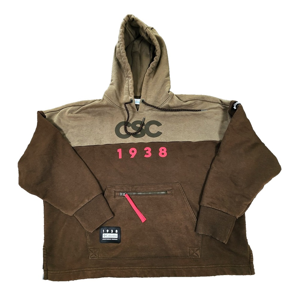 Columbia‎ Sportswear CSC 1938 Brown Colorblock Hoodie Women Medium Zipper Pocket